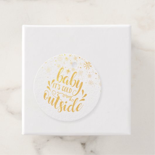 ベビーパーソナライズされた外の雪が冷たい フェイバータグ (箱)