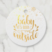 ベビーパーソナライズされた外の雪が冷たい フェイバータグ (正面)