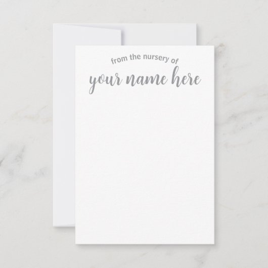 ベビーパーソナライズされた子供部屋ノテカード サンキューカード (正面)