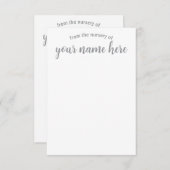 ベビーパーソナライズされた子供部屋ノテカード サンキューカード (正面/裏面)