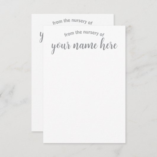 ベビーパーソナライズされた子供部屋ノテカード サンキューカード (正面/裏面)