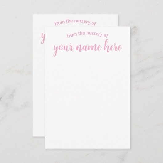 ベビーパーソナライズされた子供部屋ノテカード サンキューカード (正面/裏面)