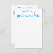 ベビーパーソナライズされた子供部屋ノテカード サンキューカード (正面/裏面)