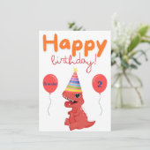 ベビーパーソナライズされた恐竜誕生日カード シーズンカード (スタンド正面)