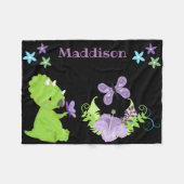 ベビーパーソナライズされた恐竜&バタフライ フリースブランケット (正面(横))