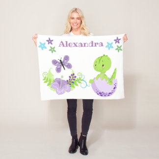 ベビーパーソナライズされた恐竜&バタフライ フリースブランケット