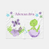 ベビーパーソナライズされた恐竜&バタフライ フリースブランケット (正面(横))