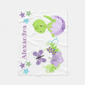 ベビーパーソナライズされた恐竜&バタフライ フリースブランケット (正面)