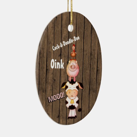 ベビーパーソナライズされた第1回クリスマスかわいい動物 セラミックオーナメント (右)