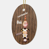 ベビーパーソナライズされた第1回クリスマスかわいい動物 セラミックオーナメント (左)