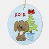 ベビーパーソナライズされた第1回クリスマスかわいい子犬 セラミックオーナメント (左)