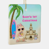 ベビーパーソナライズされた第1回クリスマスガールビーチ セラミックオーナメント (右)