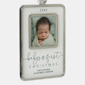ベビーパーソナライズされた第1回クリスマスフォト シルバープレートフレームオーナメント (右)