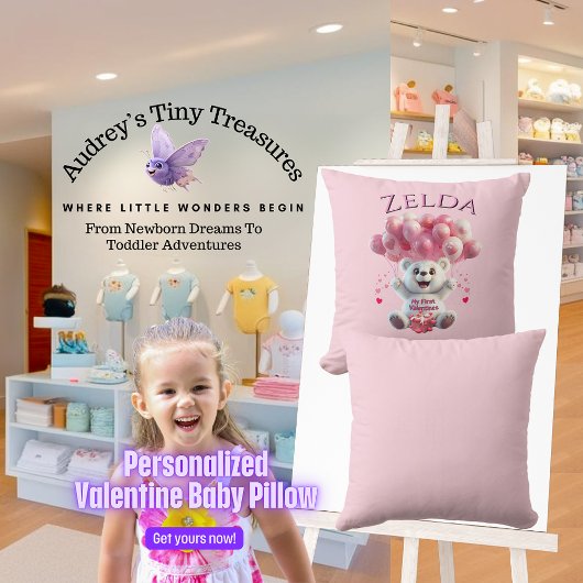 ベビーパーソナライズされた第1回ヴァレンティンズデイピロー クッション