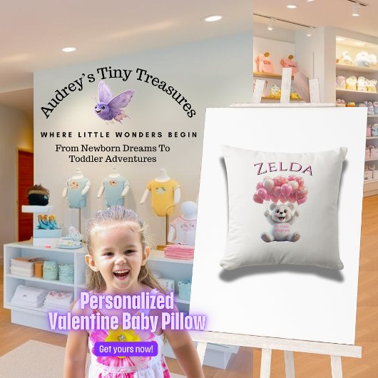 ベビーパーソナライズされた第1回ヴァレンティンズデイピロー クッション