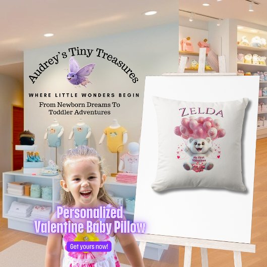 ベビーパーソナライズされた第1回ヴァレンティンズデイピロー クッション