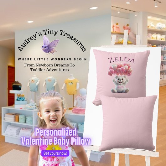 ベビーパーソナライズされた第1回ヴァレンティンズデイピロー クッション