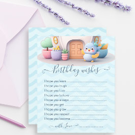 ベビーパーソナライズされた誕生日ウィッシュカードとドラゴン