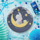 ベビーパーソナライズされた象オンムーン ペーパープレート (パーティー)