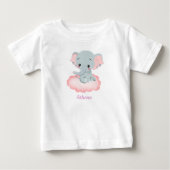 ベビーパーソナライズされた象 ベビーTシャツ (正面)