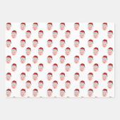 ベビーパーソナライズされた顔フォトサンタハットクリスマス ラッピングペーパーシート (正面)