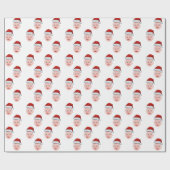 ベビーパーソナライズされた顔フォトサンタハットクリスマス ラッピングペーパー (フラット)