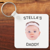 ベビーパーソナライズされた顔写真パパギフト キーホルダー (正面)