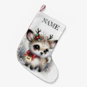 ベビーパーソナライズされた鹿 スモールクリスマスストッキング (正面 (吊り時))