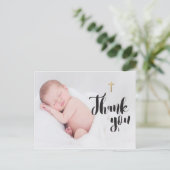 ベビーパーソナライズされた《キリスト教》洗礼式や命名式ありがとう写真 ポストカード (スタンド正面)