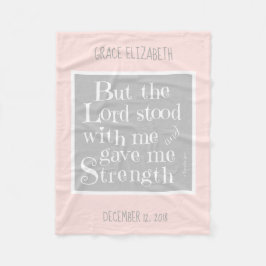 ベビーパーソナライズされた、ティモシーの詩、ピンク/グレー フリースブランケット