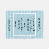 ベビーパーソナライズされた、夜間祈りの言葉(Psalm 4:8) フリースブランケット (正面(横))