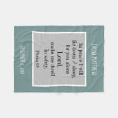 ベビーパーソナライズされた、夜間祈りの言葉(Psalm 4:8) フリースブランケット (正面(横))