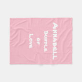 ベビーパーソナライズされた「愛の束」ソフトピンク フリースブランケット (正面(横))