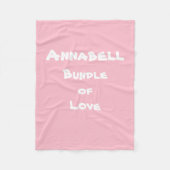 ベビーパーソナライズされた「愛の束」ソフトピンク フリースブランケット (正面)