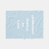 ベビーパーソナライズされた「愛の束」ソフトブルー フリースブランケット (正面(横))