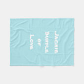 ベビーパーソナライズされた「愛の束」ブルー フリースブランケット (正面(横))