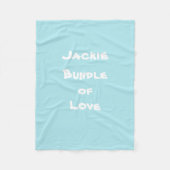 ベビーパーソナライズされた「愛の束」ブルー フリースブランケット (正面)