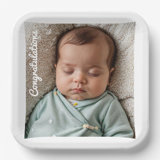 ベビーパーティーの写真計算 ペーパープレート (正面)