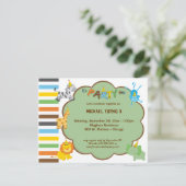 ベビーパーティーカラフル動物カスタマイズ招待状 招待状 (スタンド正面)