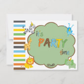 ベビーパーティーカラフル動物カスタマイズ招待状 招待状 (裏面)