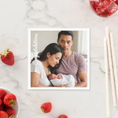 ベビーパーティー写真おめでとうsipと参照 スタンダードカクテルナプキン (インサイチュ)