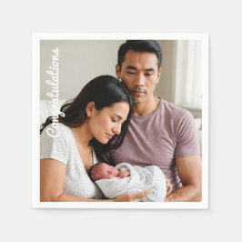 ベビーパーティー写真おめでとうsipと参照 スタンダードカクテルナプキン