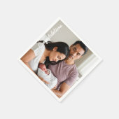 ベビーパーティー写真おめでとうsipと参照 スタンダードカクテルナプキン (角)