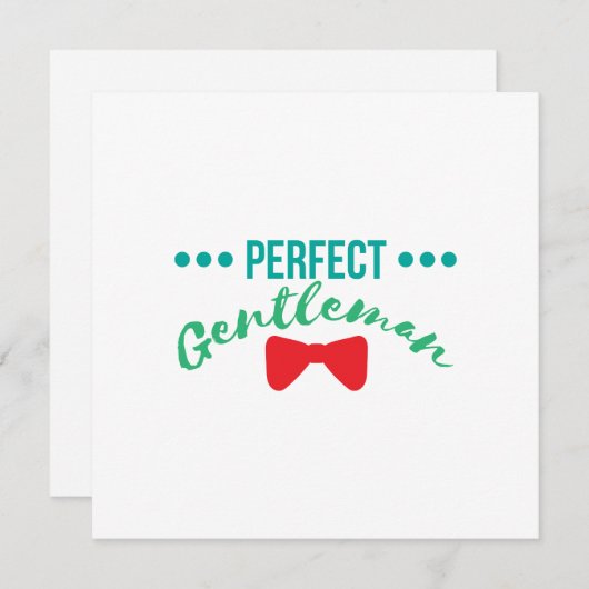 ベビーパーフェクト紳士生まれたばかりのボーイ – ギフトアイディア 招待状 (正面/裏面)