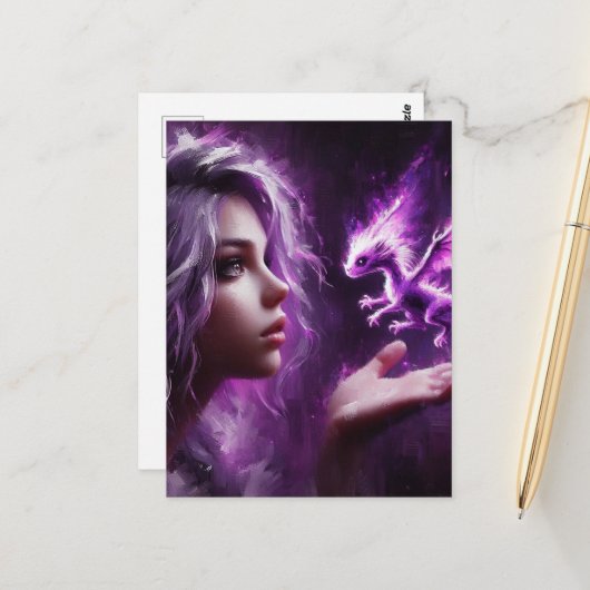 ベビーパープルドラゴン ポストカード (正面/裏面インサイチュ)
