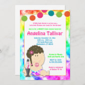 ベビーヒッピー60s 70s Groovy Baby Shower (Girl) 招待状 (正面/裏面)