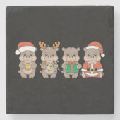 ベビーヒッポデモーンクリスマス ストーンコースター (正面)