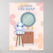 ベビーヒッポ常に石鹸バスルームのポスターを使用 ポスター (正面)