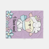 ベビーヒツジ愛Eweキッズ フリースブランケット (正面(横))