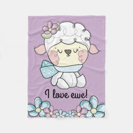 ベビーヒツジ愛Eweキッズ フリースブランケット (正面)